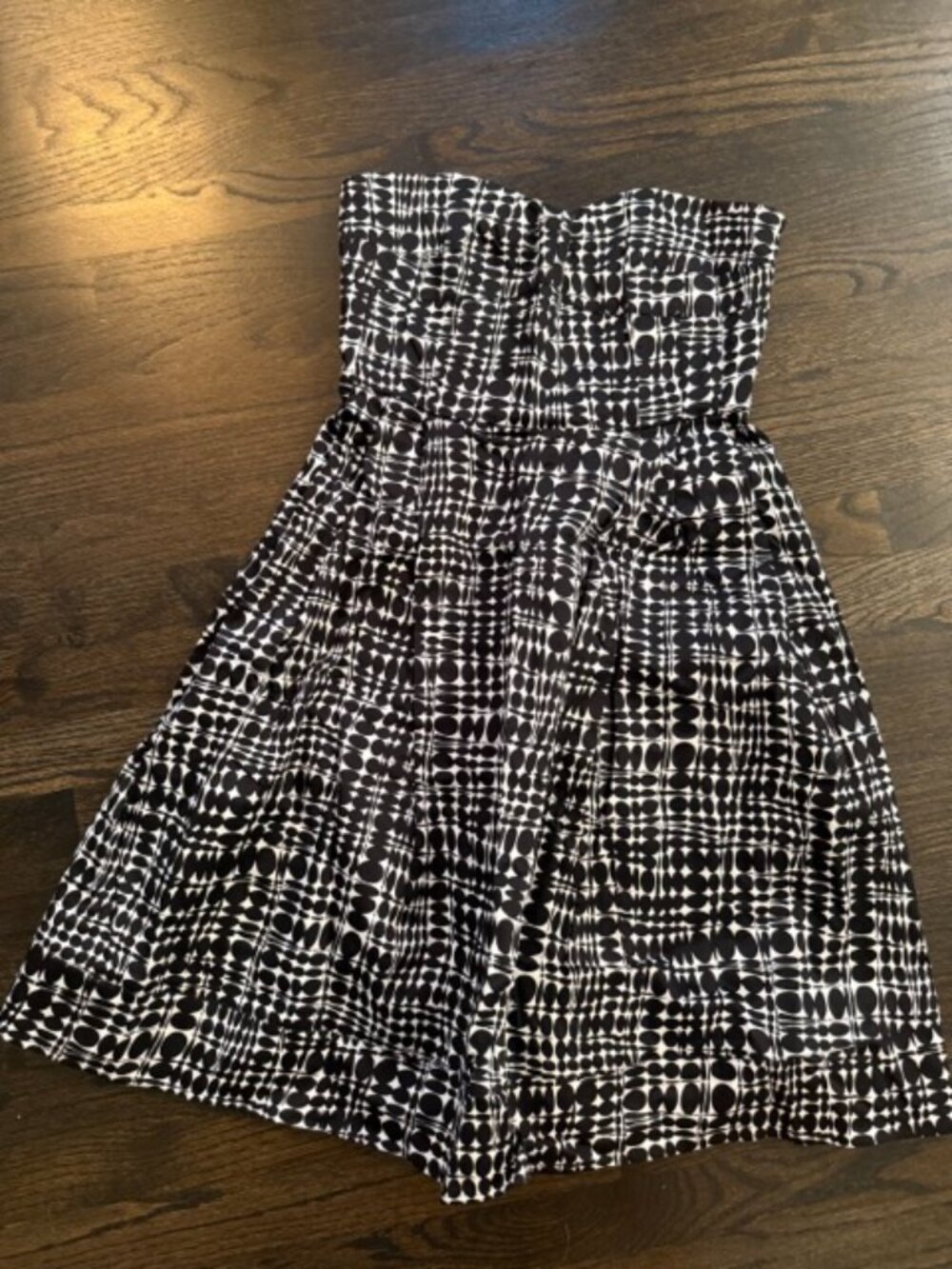 Calvin Klein Women black white strapless top dress size s